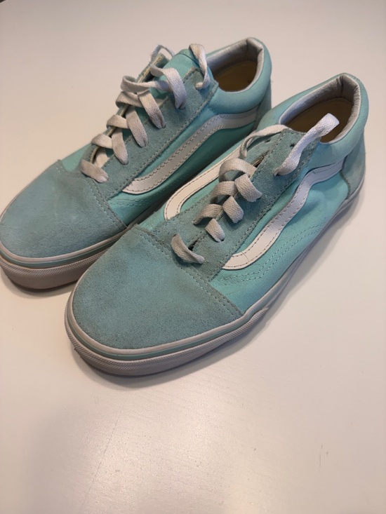Vans Other - Vans Old Skool Sneakers in Light Teal and White Suede/Canvas NWOB Sz 6 youth